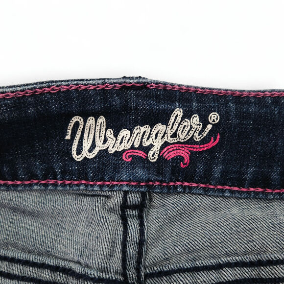 VTG EUC Wrangler Denim Shorts Silver Concho Embroidered Sz. 7 Western Rodeo Boho - Picture 4 of 7